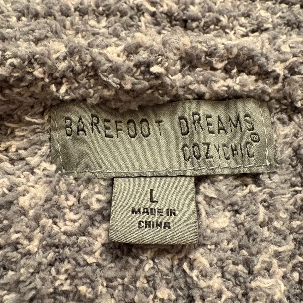 Barefoot Dreams Cozy Gray Open Front Cardigan with Pockets Large